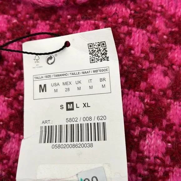 ZARA Women | Pink | PLAID KNIT DRESS - Picture 10 of 11